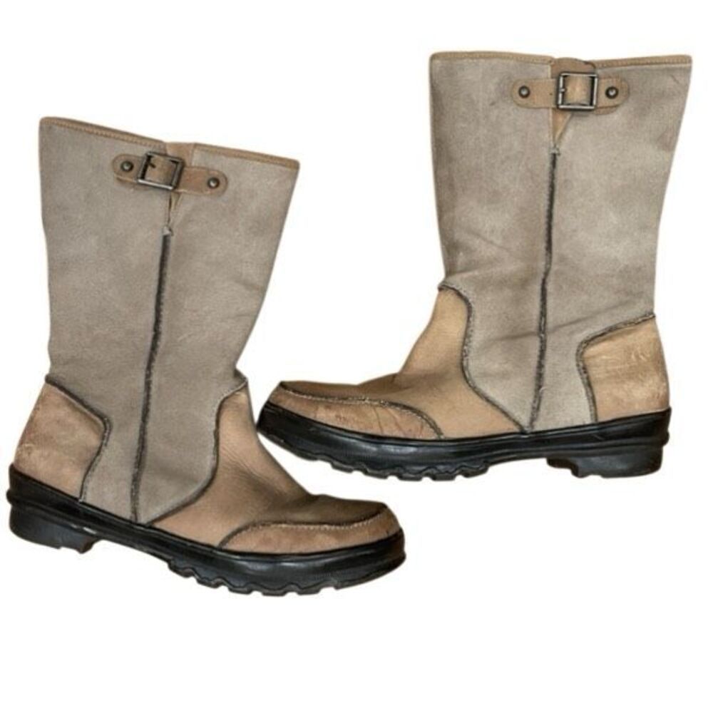 OTBT Womens Deer Lodge Boot 10 Brown Leather Slouch Mid Calf Comfort Stylish